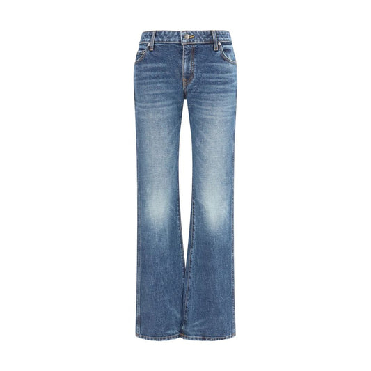 Khaite Blaue Bootcut-Jeans aus Baumwolle