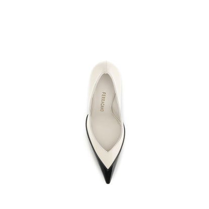 Ferragamo Mehrfarbige Pumps aus Kalbsleder mit hohem Absatz