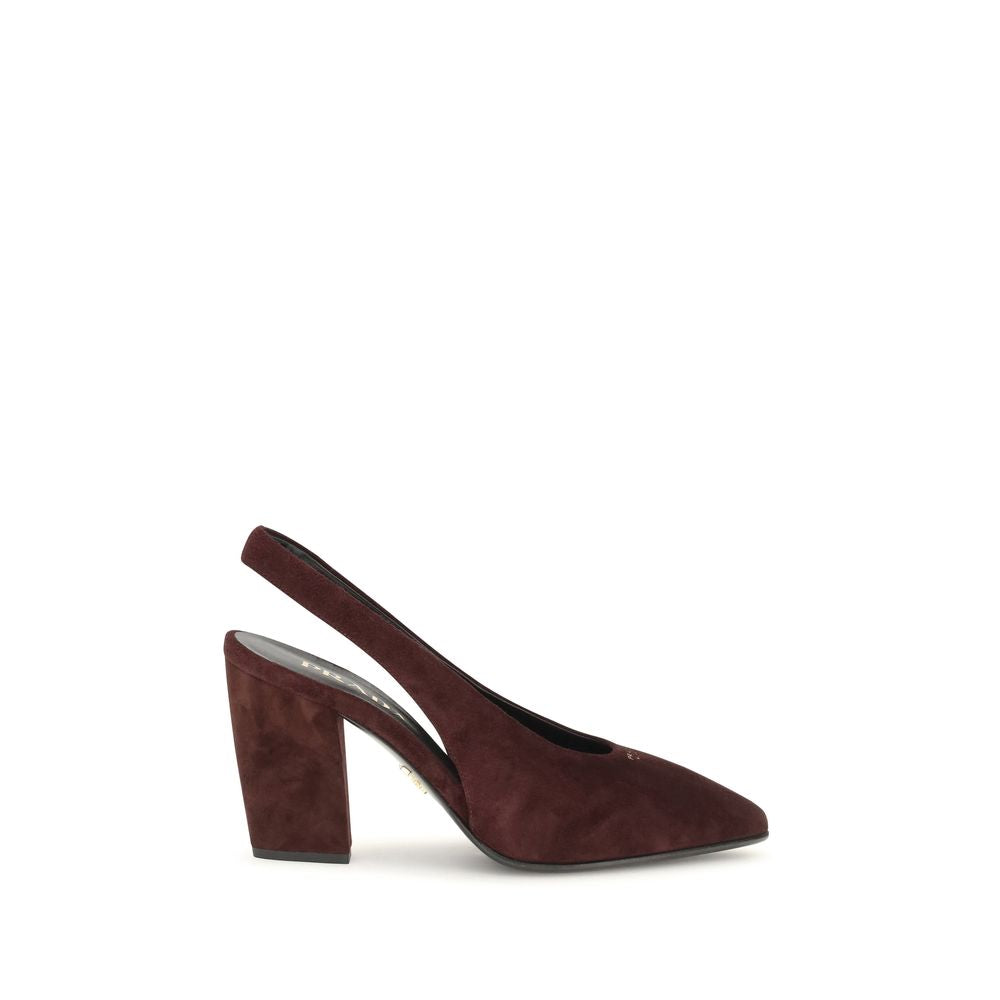 Prada Pumps aus Wildleder in Rot