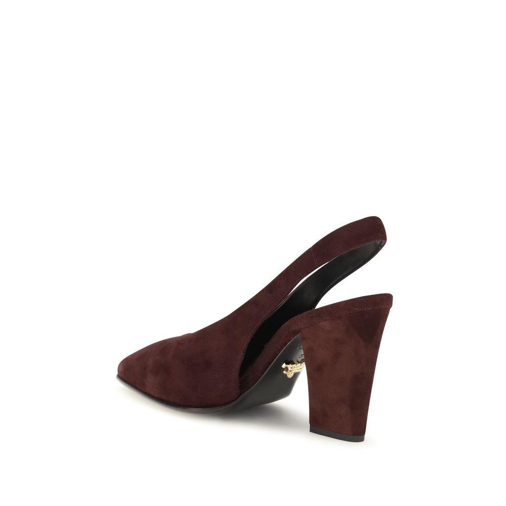 Prada Pumps aus Wildleder in Rot