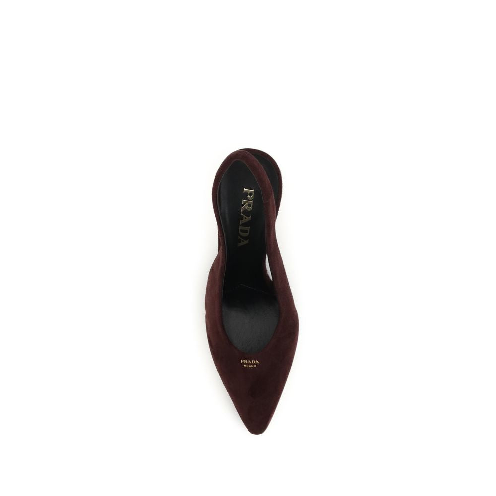 Prada Pumps aus Wildleder in Rot