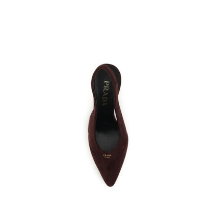 Prada Pumps aus Wildleder in Rot