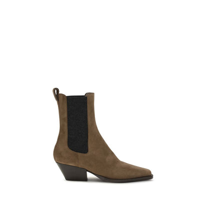 Brunello Cucinelli Brown Ankle Boots aus Calf Leather