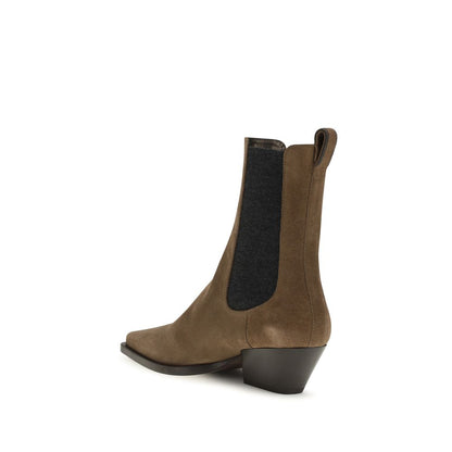 Brunello Cucinelli Brown Ankle Boots aus Calf Leather