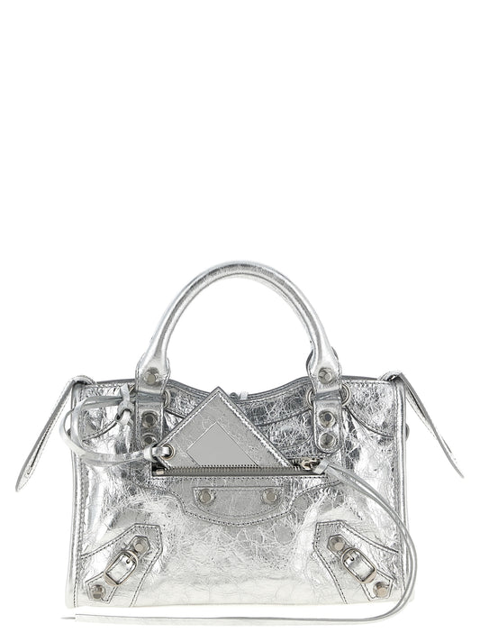 Balenciaga Handtasche aus silbernem Lammleder