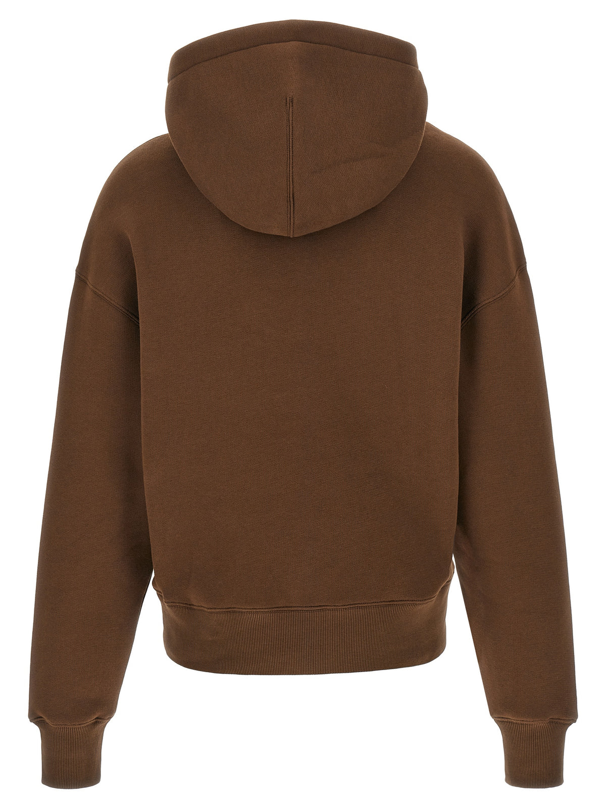 Ami Paris Felpa con Cappuccio Marrone in Cotone