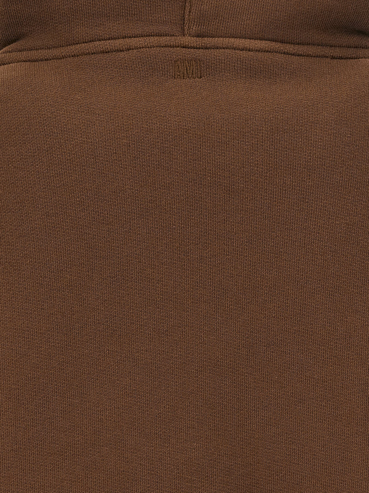 Ami Paris Felpa con Cappuccio Marrone in Cotone