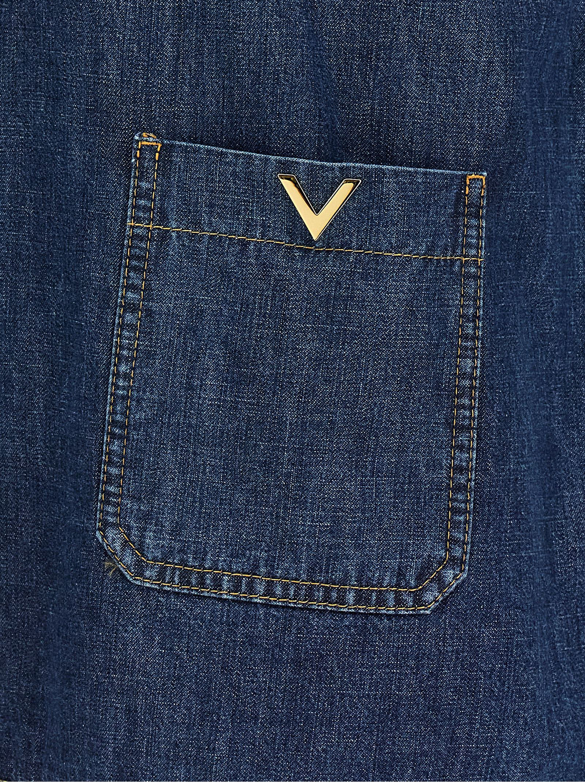 Valentino Garavani Camicia Denim Blu Scuro in Cotone