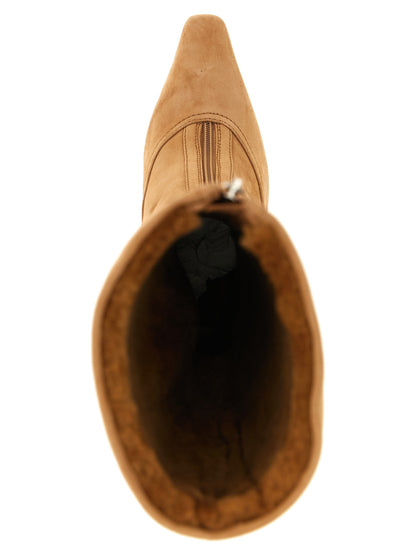 Jimmy Choo Stivali Jozi Beige Over-the-Knee in Camoscio