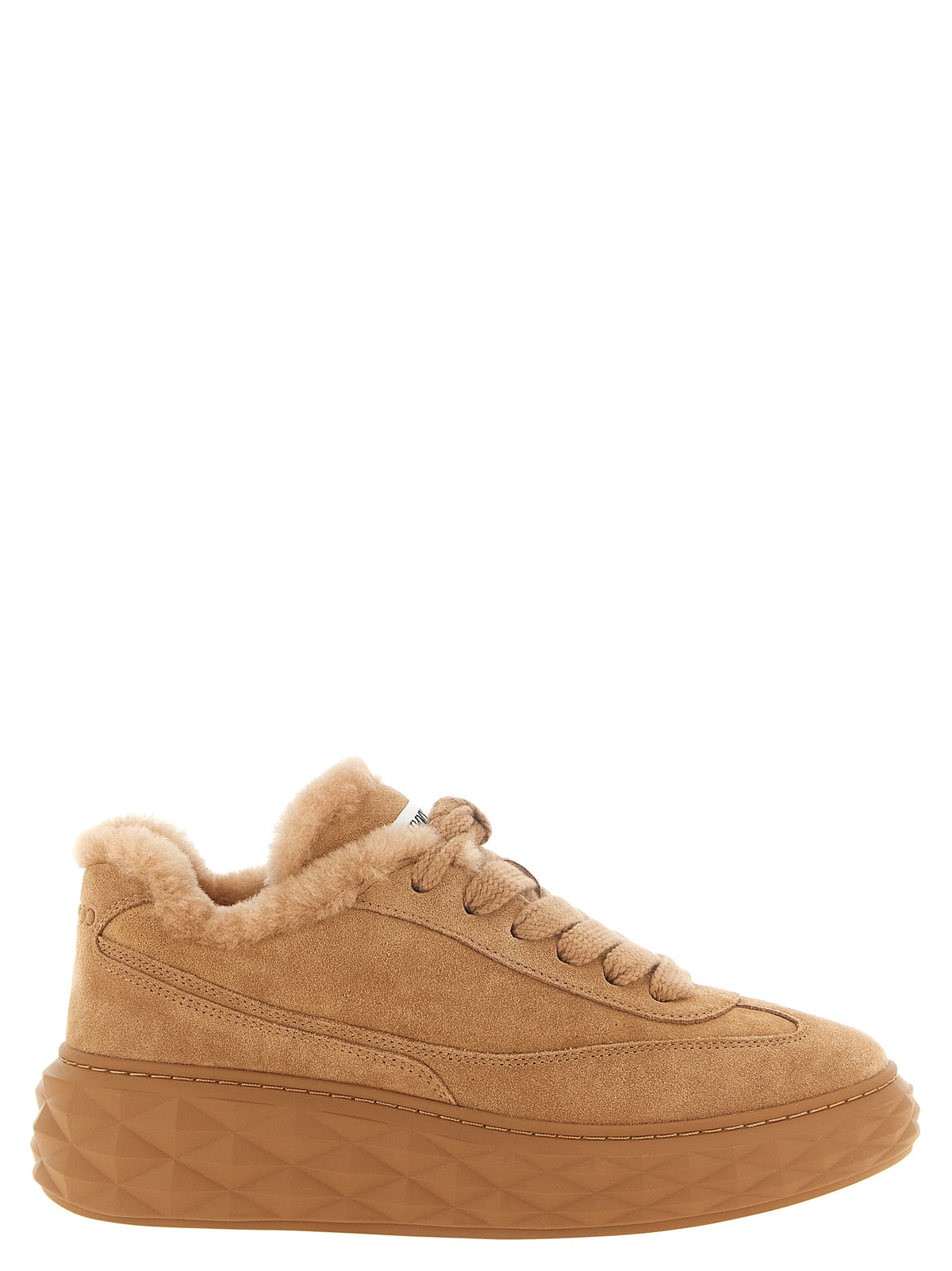 Jimmy Choo Sneaker Diamond Maxi Retro Beige in Camoscio