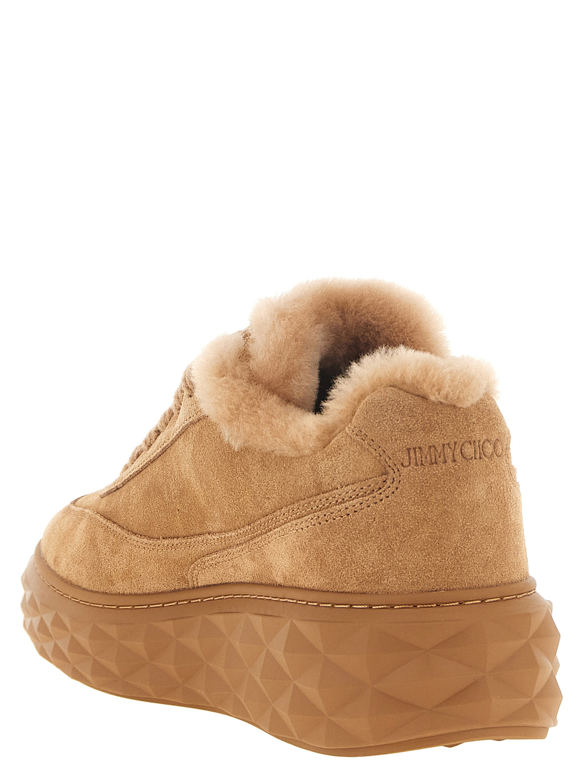 Jimmy Choo Sneaker Diamond Maxi Retro Beige in Camoscio