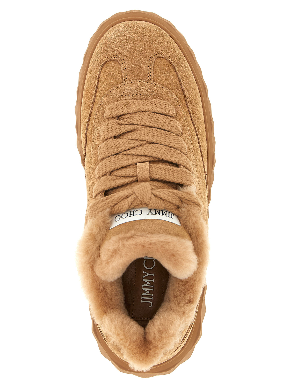 Jimmy Choo Sneaker Diamond Maxi Retro Beige in Camoscio