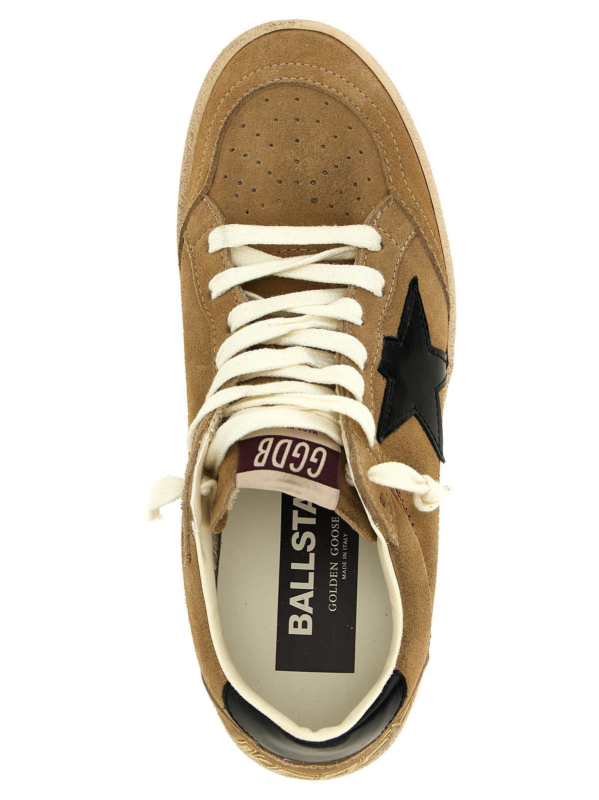 Golden Goose Sneaker Ball Star Beige in Camoscio