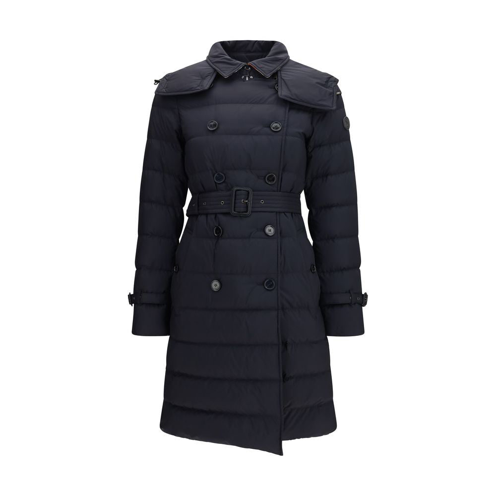 Burberry Mantel aus Leder in Schwarz