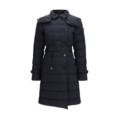 Burberry Mantel aus Leder in Schwarz
