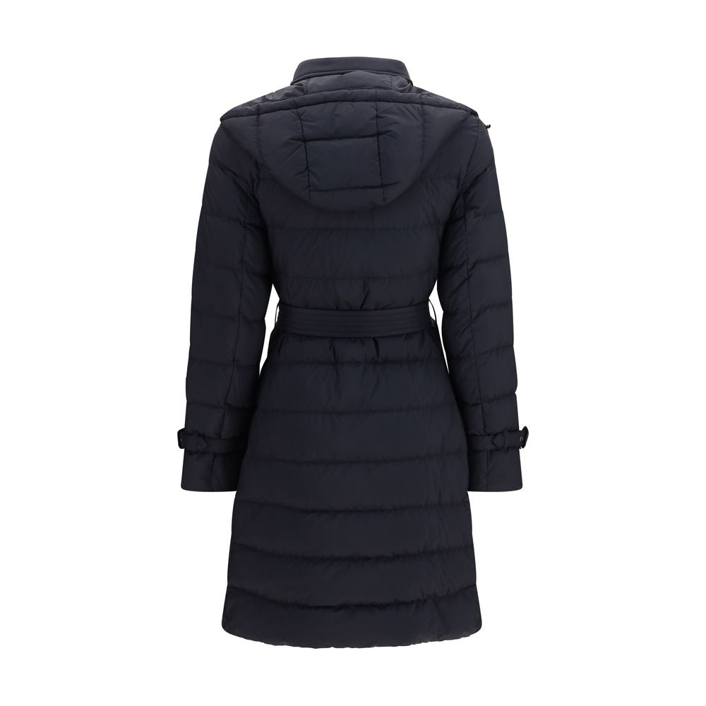 Burberry Mantel aus Leder in Schwarz