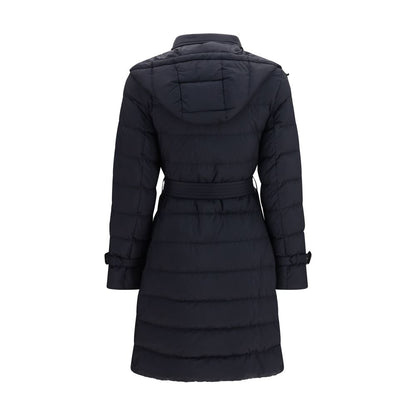 Burberry Mantel aus Leder in Schwarz