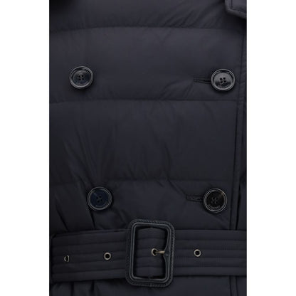 Burberry Mantel aus Leder in Schwarz