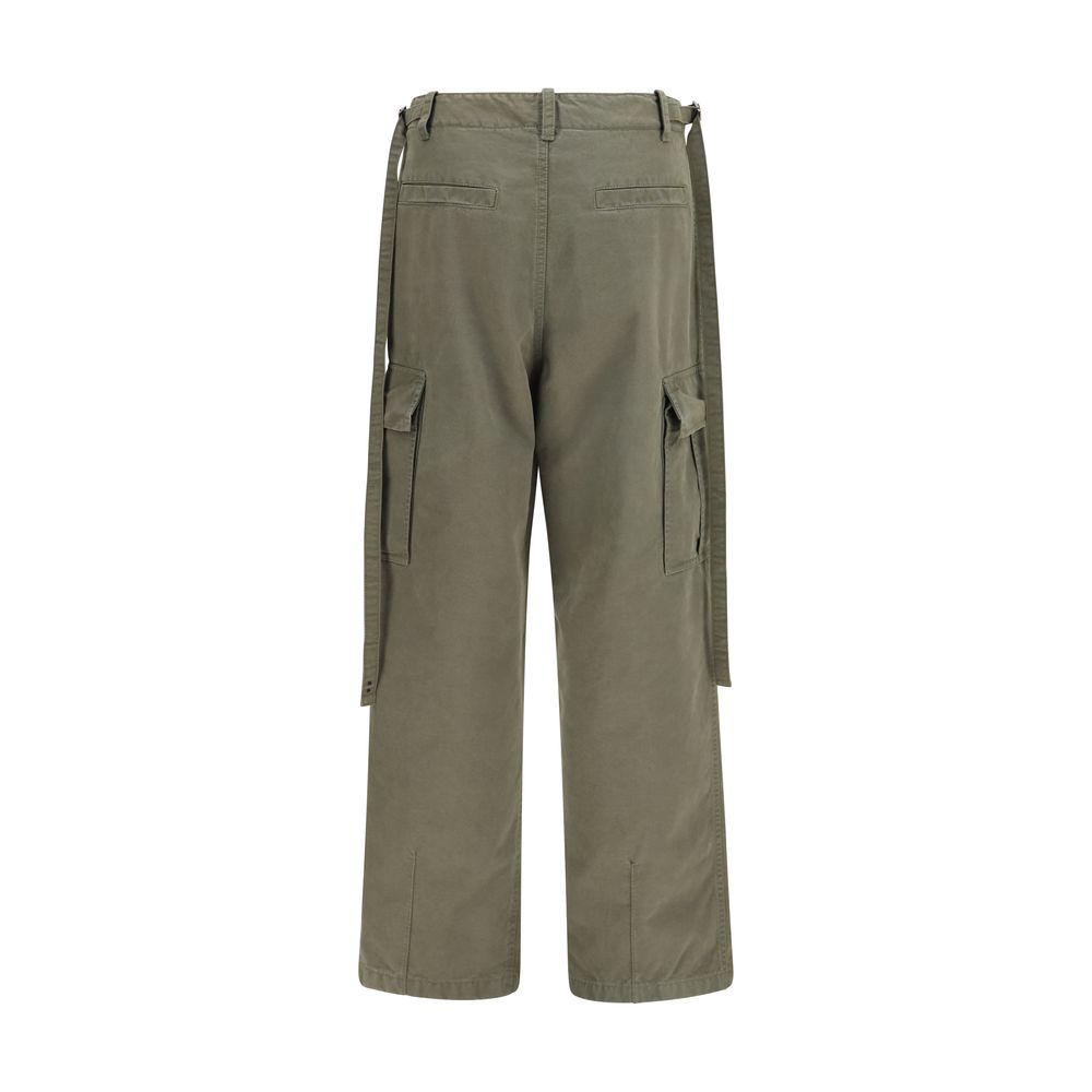 Fendi Pantaloni Cargo Bicolore in Cotone