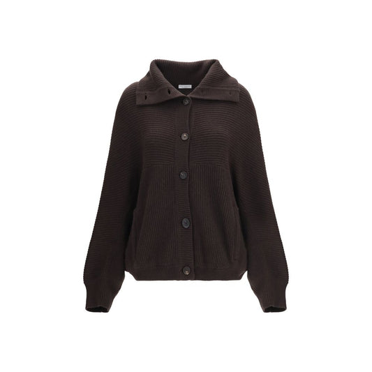 Brunello Cucinelli Brauner Kaschmir-Strickjacke