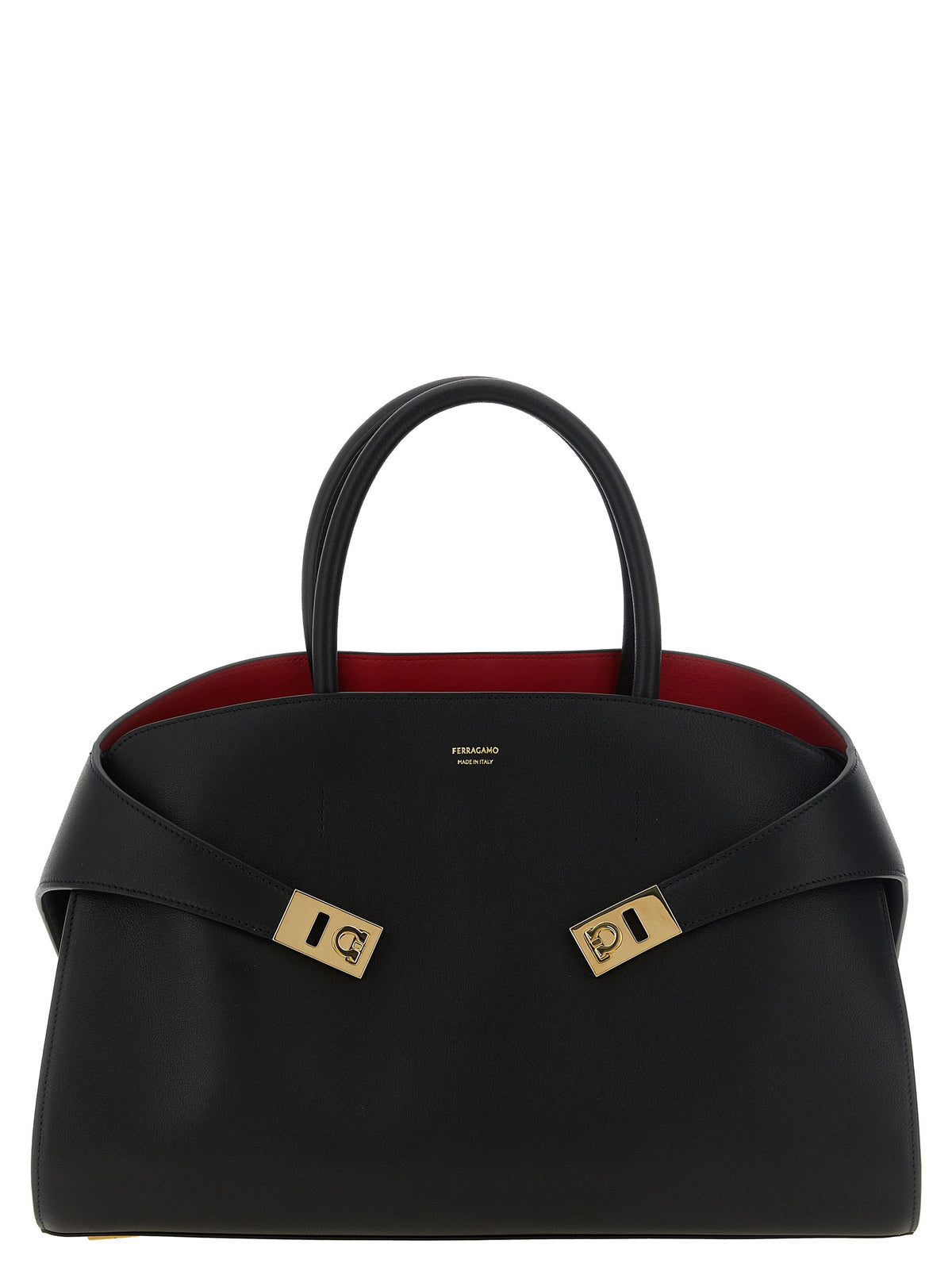 Ferragamo Borsa Nera in Pelle di Vitello