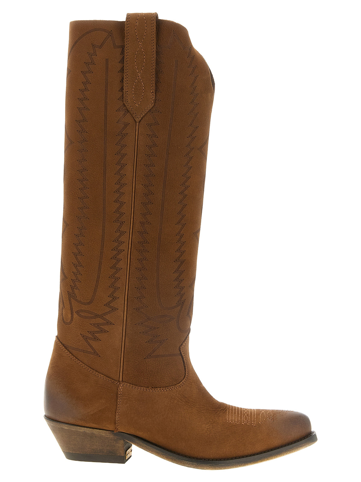 Golden Goose Stivali Western Wish Star Marroni in Pelle