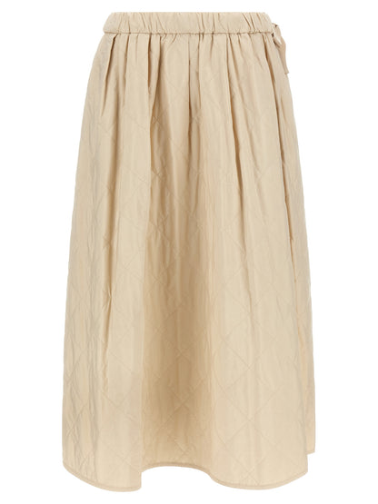 Weekend Max Mara Gonna Midi Beige in Poliammide