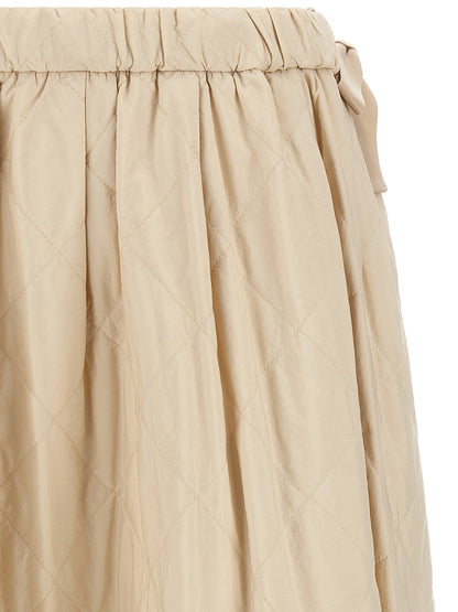 Weekend Max Mara Gonna Midi Beige in Poliammide