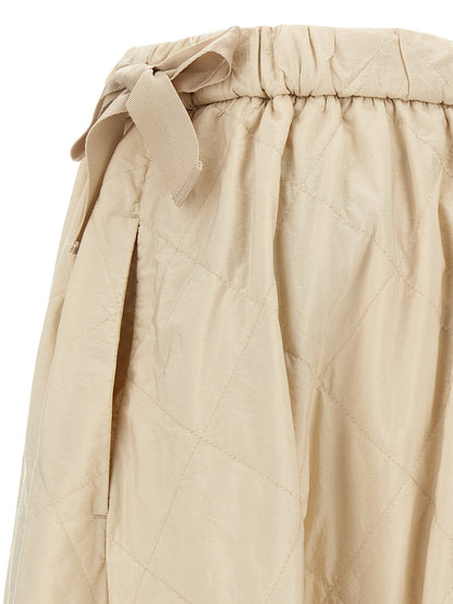 Weekend Max Mara Gonna Midi Beige in Poliammide