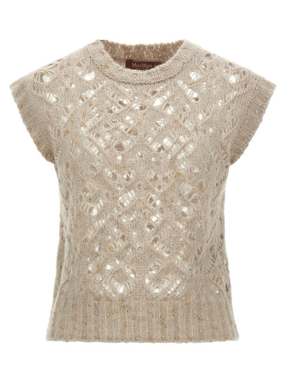 Max Mara Gilet Beige in Alpaca