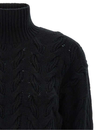 Max Mara Cardigan Nero in Lana