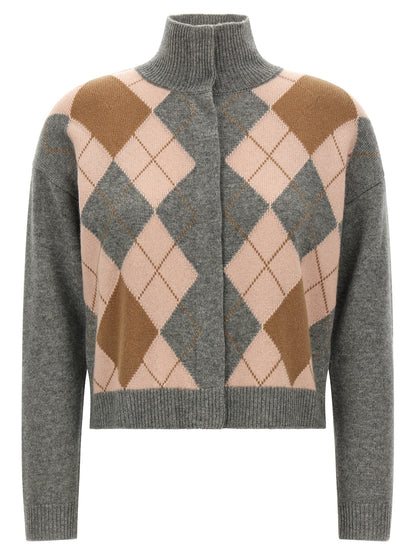 Max Mara Cardigan Grigio in Lana