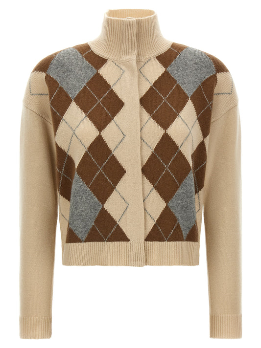 Max Mara Beige Wollstrickjacke