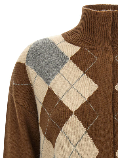 Max Mara Cardigan Marrone in Lana