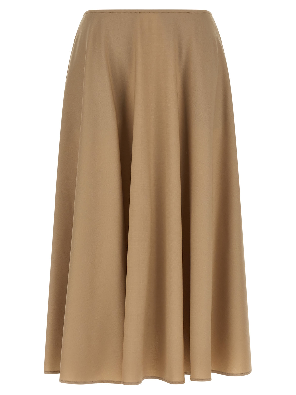 Moschino Gonna Midi Beige in Pura Lana Vergine