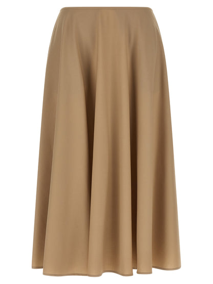 Moschino Gonna Midi Beige in Pura Lana Vergine