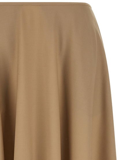 Moschino Gonna Midi Beige in Pura Lana Vergine