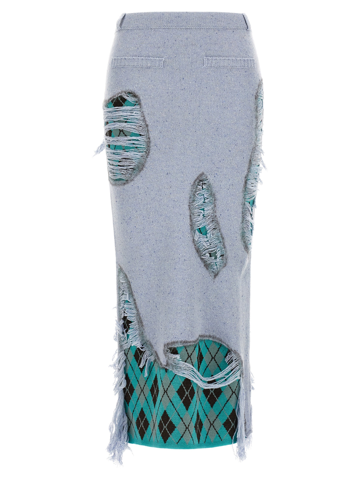 Moschino Gonna Midi Blu in Lana