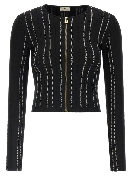 Elisabetta Franchi Schwarzer Cardigan aus Viskose
