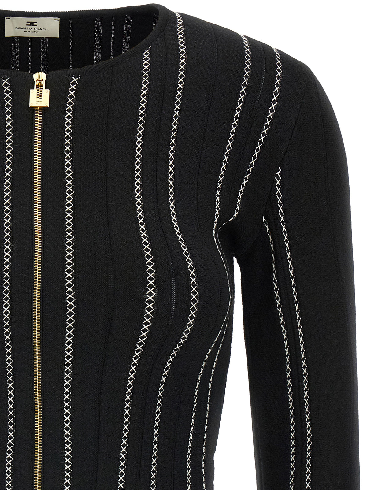 Elisabetta Franchi Cardigan Nero in Viscosa