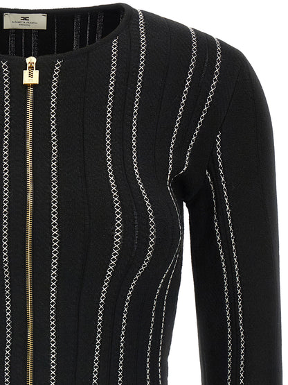Elisabetta Franchi Cardigan Nero in Viscosa