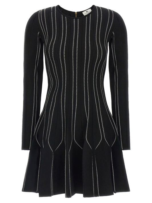 Elisabetta Franchi Schwarzes Viskose-Kurzkleid