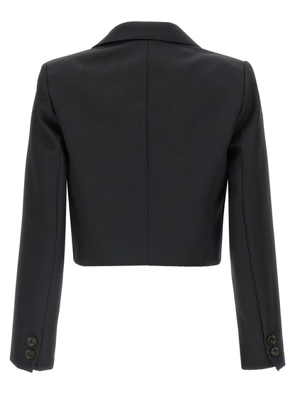 Elisabetta Franchi Blazer Nero in Pura Lana