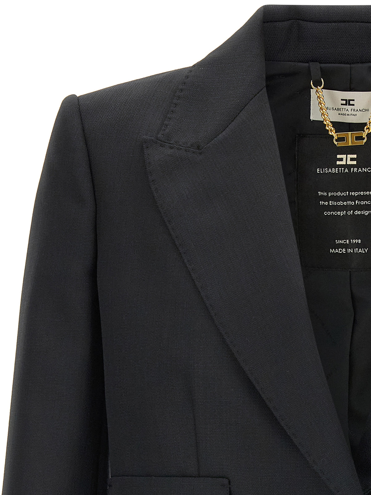 Elisabetta Franchi Blazer Nero in Pura Lana