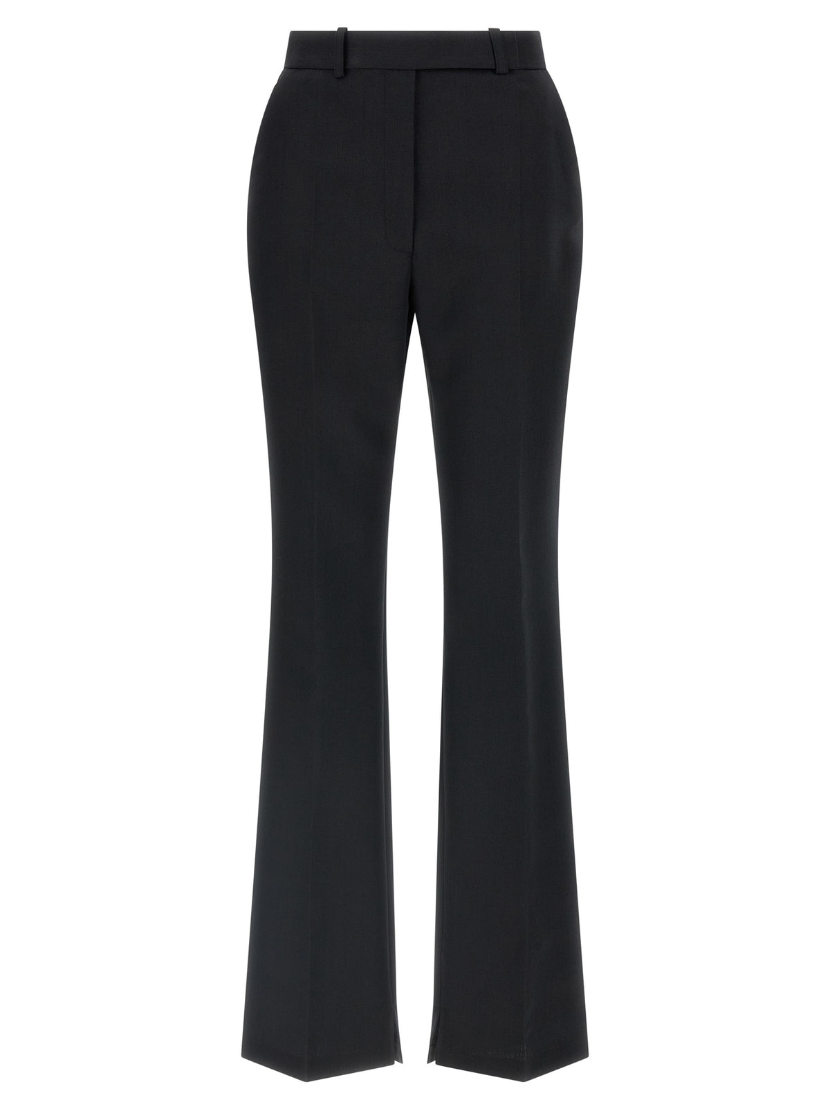 Elisabetta Franchi Pantaloni Neri Svasati in Pura Lana