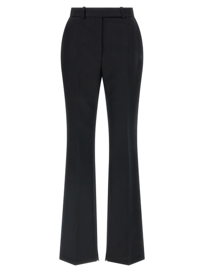 Elisabetta Franchi Pantaloni Neri Svasati in Pura Lana