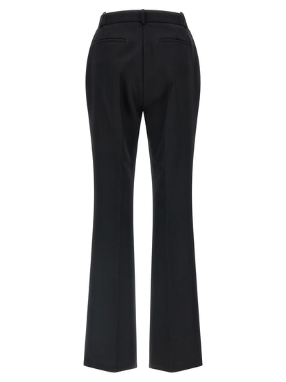 Elisabetta Franchi Pantaloni Neri Svasati in Pura Lana