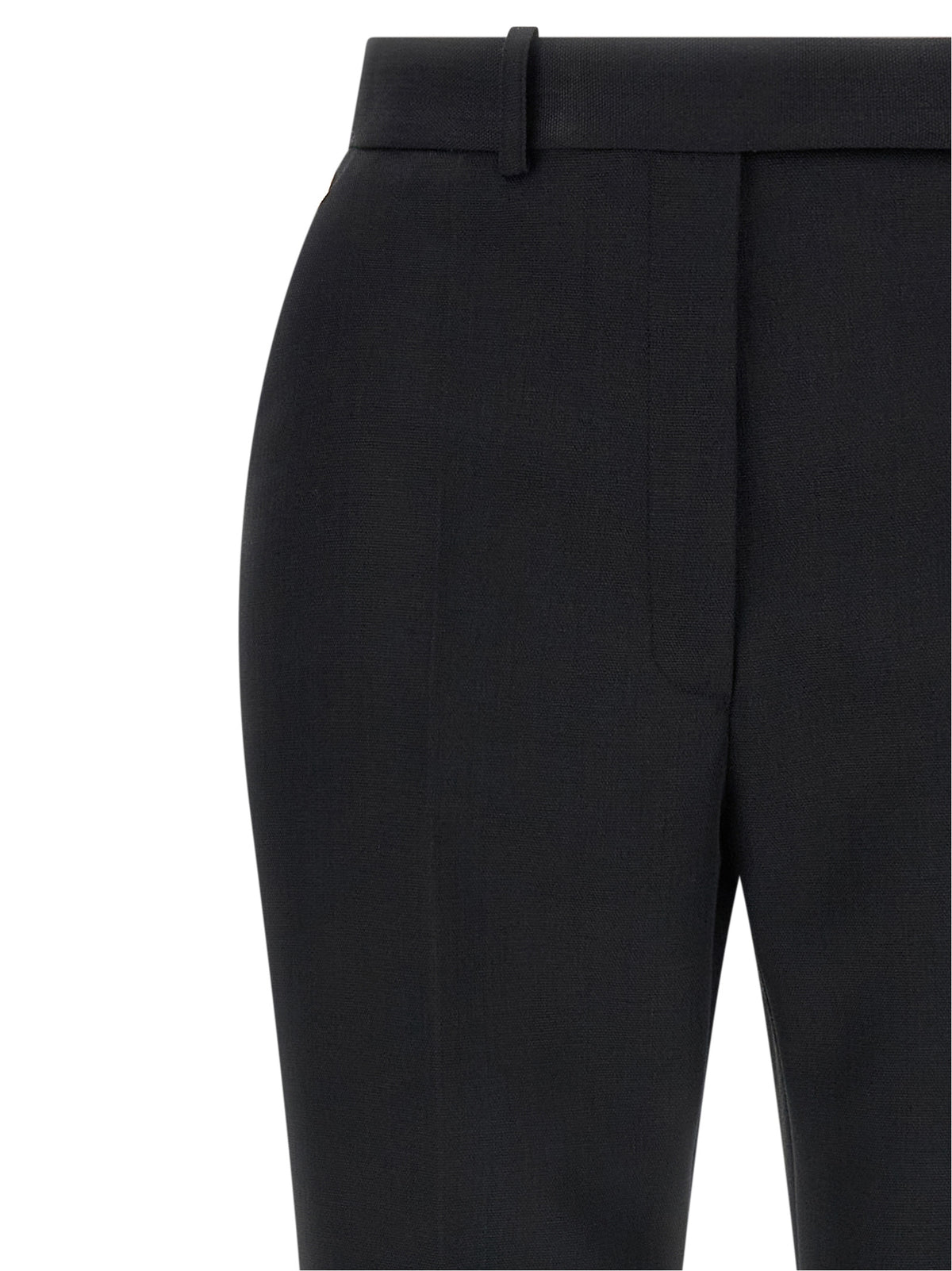 Elisabetta Franchi Pantaloni Neri Svasati in Pura Lana