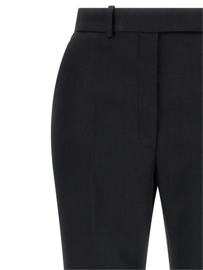 Elisabetta Franchi Pantaloni Neri Svasati in Pura Lana