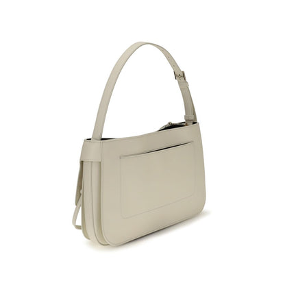 Ferragamo Borsa a Spalla Beige in Pelle di Vitello